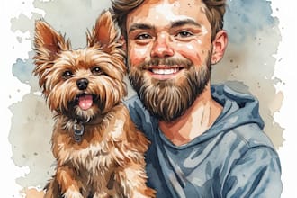 do a high quality caricature of you and your pet