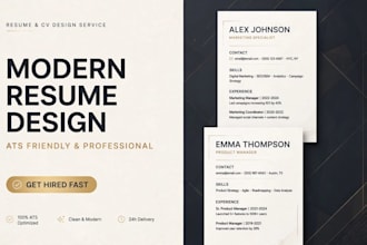 design ats CV resume and cover letter in modern and pro way