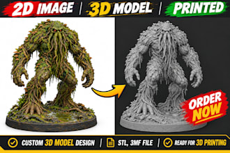 convert 2d to 3d printable model, 2d to 3d toy, image to 3d stl file