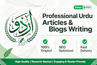 write professional SEO urdu articles blogs amazon listing