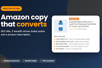write an SEO amazon listing with title, bullet points and description