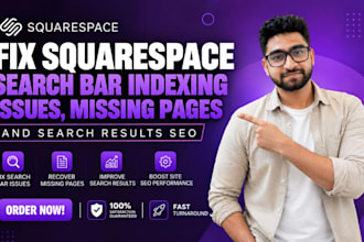 fix squarespace search bar indexing issues, missing pages, search results SEO