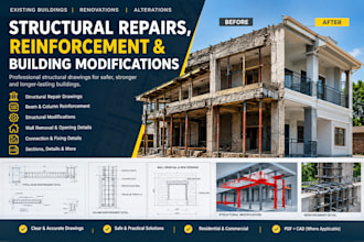 design structural repairs, reinforcement and building modifications