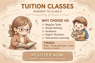 design 3 modern tuition posters for your academy
