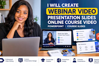 design webinar powerpoint, online course slides, business presentation proposal