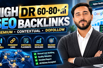 build high DR 80 plus permanent SEO dofollow backlinks