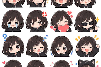 create cute chibi twitch emotes and stickers for discord