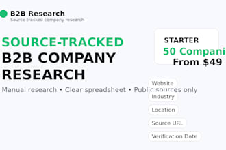 research and build a sourceverified b2b company list