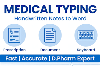 accurately type medical handwritten notes and prescriptions