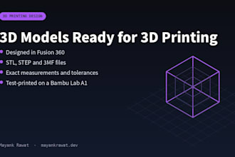 design 3d models and stl files ready for 3d printing