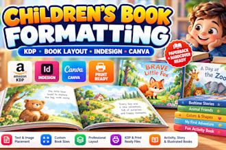 do childrens book formatting, KDP book layout design and book typesetting
