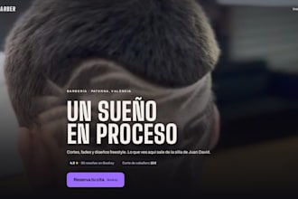 build a fast one page website for your barbershop or salon