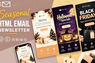 black friday hallowen email design cyber monday christmas holiday email template