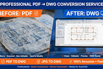 convert PDF to autocad dwg and jpg to dwg fast