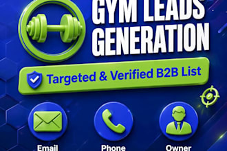 provide verified gym and pilates studio leads with email and phone