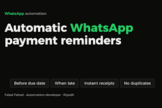 set up automatic whatsapp payment reminders with n8n