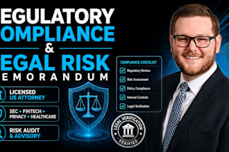 write a regulatory compliance legal memorandum as a licensed US attorney