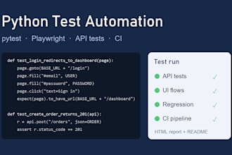 write python test automation with pytest or playwright for your app
