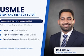 tutor you for usmle step 1 and step 2 ck