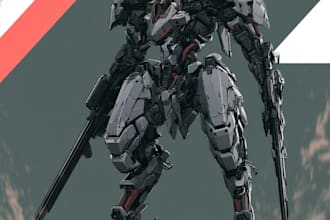 design sci fi mecha and robot concept art