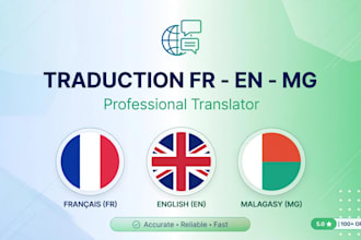 do french to english, english to french and malagasy