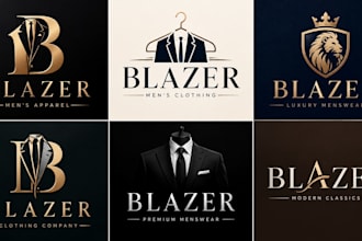 design a professional fashion, menswear, clothing, luxury, apparel blazer logo