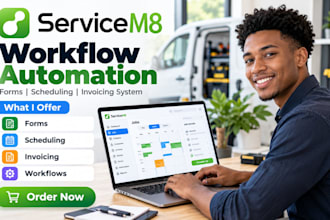 setup servicem8 workflow automation forms scheduling and invoicing system