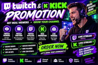 twitch promotion twitch affiliate kick promotion live viewers twitch viewers