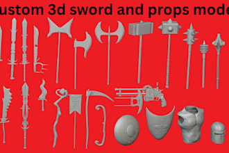 design custom 3d sword, weapon, and armor prop models for cosplay printing