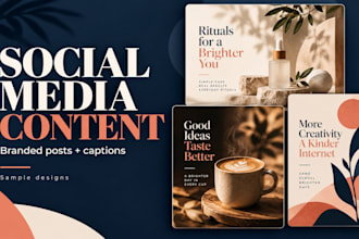 design branded social media posts with captions