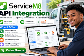 setup servicem8 API integration quickbooks zapier and workflow automation