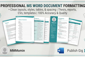 do professional ms excel data entry and ms word formatting