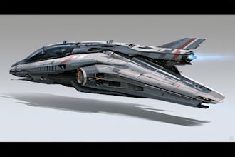 design spaceship, sci fi illustration and sci fi art
