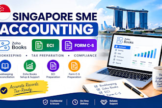 prepare singapore sme bookkeeping, zoho books, eci and form cs
