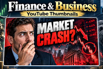 design professional finance and business youtube thumbnails