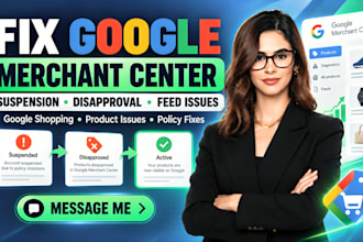 fix google merchant center suspension, misrepresentation, disapproval or fix gmc