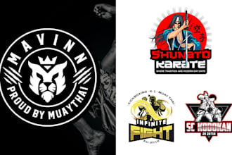 design pro martial arts logo gym boxing MMA wrestling