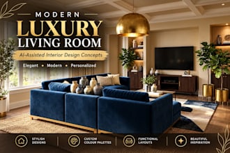 design a modern luxury living room interior