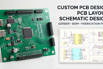 design custom pcb, pcb layout, schematic firmware bom gerber fabrication file