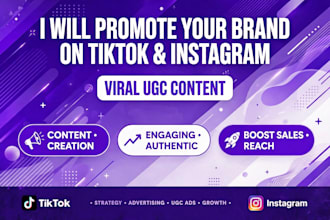 be your brand promoter and ugc content creator for tiktok instagram