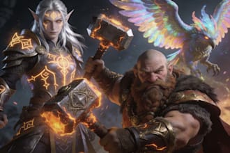 draw original fantasy characters, concept art, fanart