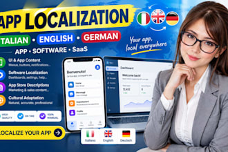 localize and translate your app, mobile app, software in italian english germany