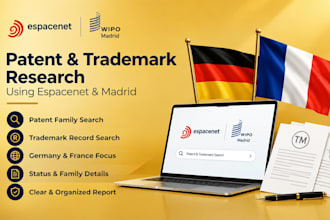 handle patent families trademark records using espacenet madrid germany france