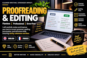 proofread and edit your english or french text