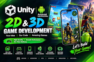 develop unity android game, 2d 3d mobile game in unity