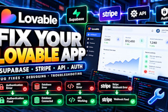 fix your lovable app, supabase, stripe and API issues