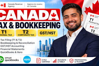 file canada personal tax t1 and business tax t2 with bookkeeping