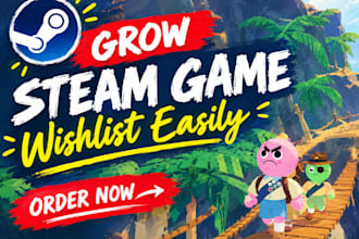 do organic steam game promotion, targeted steam wishlist, steam game marketing