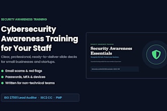 create cybersecurity awareness training for your staff