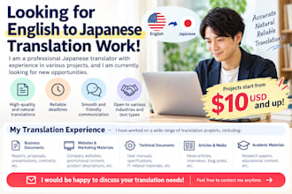 translate from english or german to japanese manually